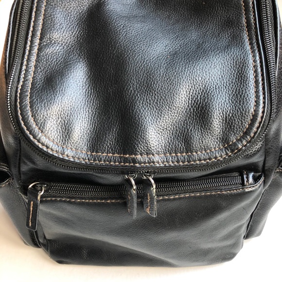 Black Leather Backpack - Picture 3 of 9